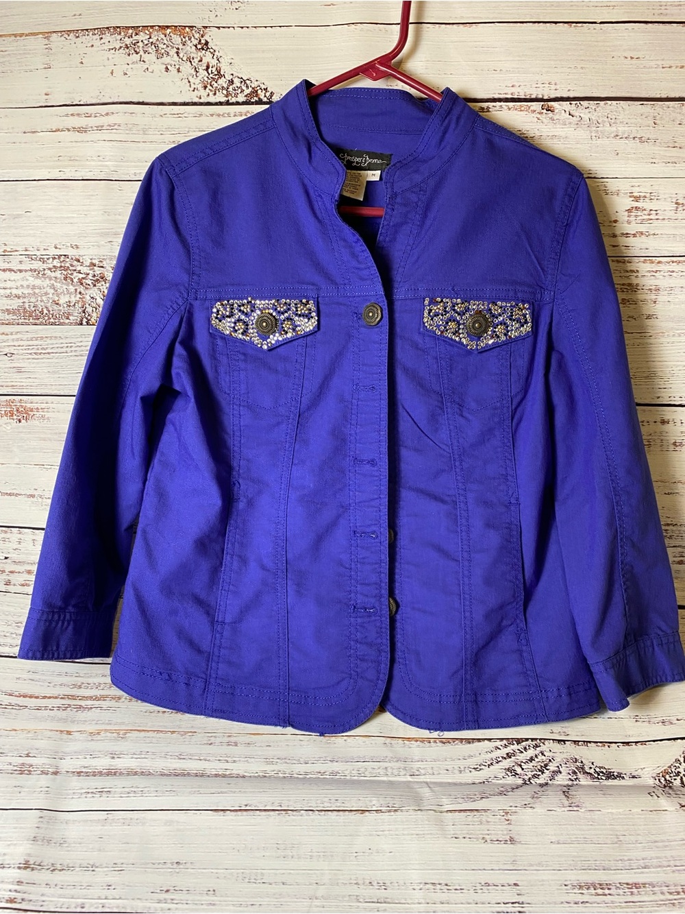 Prosper & Devine Purple Button-Front Jacket